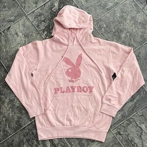 PLAYBOY Women’s Light Pink Hoodie Streetwear Coquette Whimsical Casual Cozy